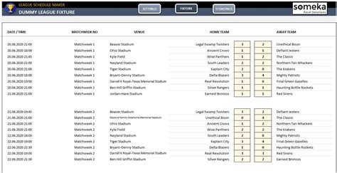 football schedule maker with divisions