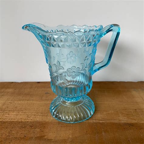 Footed Glass Pitcher