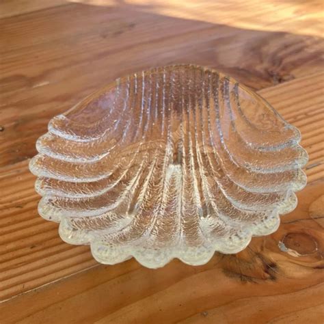 Footed Glass Shell Dish