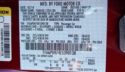 Ford Fusion Paint Code