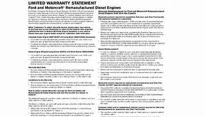 Ford Replacement Engine Warranty