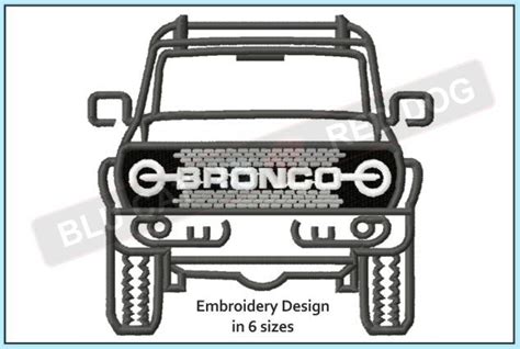 ford bronco logo embroidery design
