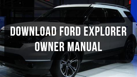 ford explorer owners manual