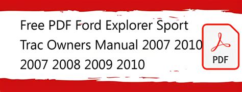 ford explorer sport trac repair manual pdf