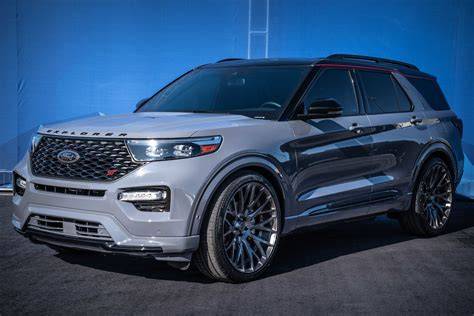 Ford Explorer ST modified with custom wheels, body kit, and vinyl wrap
