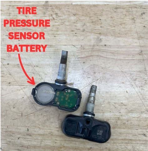 Close-up of a Ford Explorer TPMS sensor with a focus on its battery component