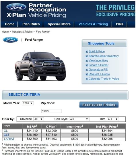 ford explorer x plan pricing