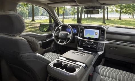 Ford F-150 interior with advanced tech for chevy vs ford trucks comparison