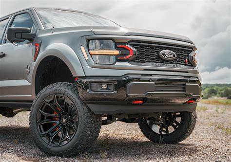 Aggressive Ford F-150 Black Widow custom pickup truck