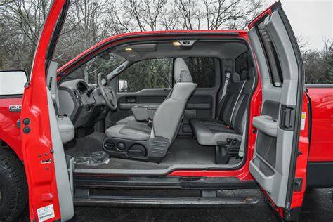 Interior view of a Ford F-150 SuperCab, showcasing its spaciousness and comfortable seating