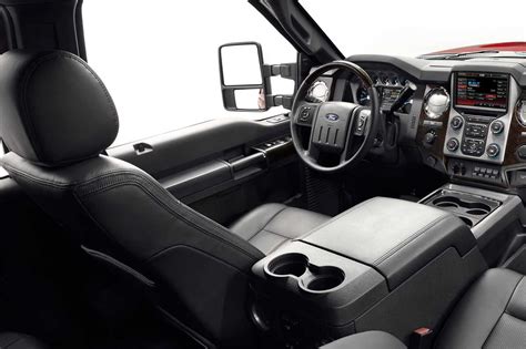 Interior of a Ford F-350 for sale, showcasing modern features