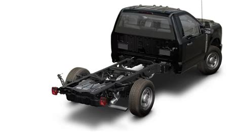 Close-up of the robust Ford F550 chassis, emphasizing its heavy-duty construction