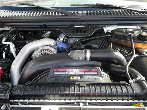 Close-up view of the powerful engine bay of a Ford F-550 service truck, highlighting the diesel engine