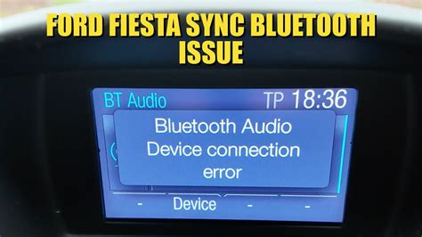 ford fiesta sync bluetooth audio not working
