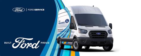 Ford technician performing maintenance with a Ford mobile service van