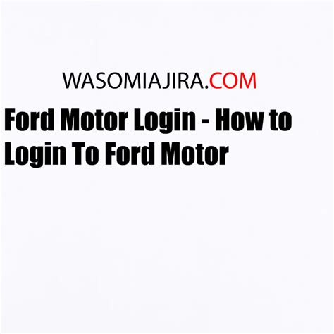 ford motor account log in