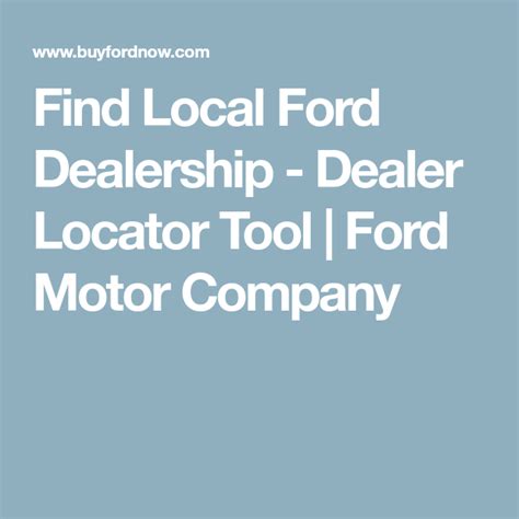 ford motor dealership locator