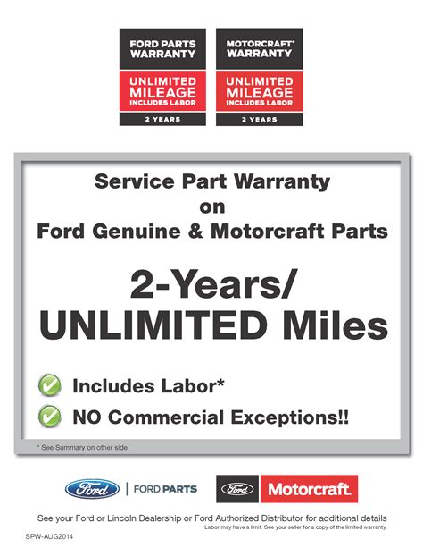 ford replacement parts warranty