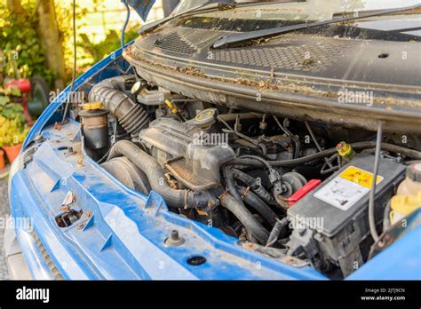 Close-up of a Ford Transit engine bay