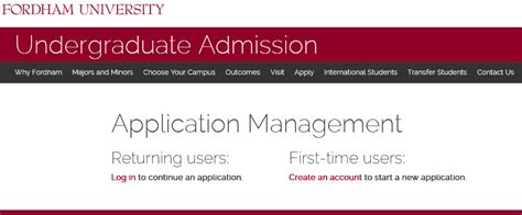 fordham university admission portal