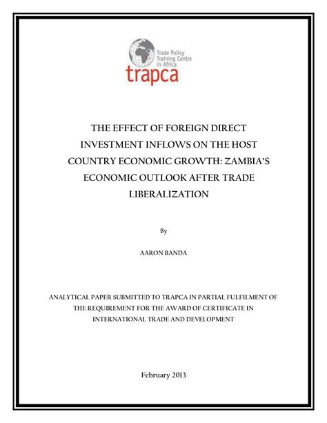 foreign direct investment in zambia pdf