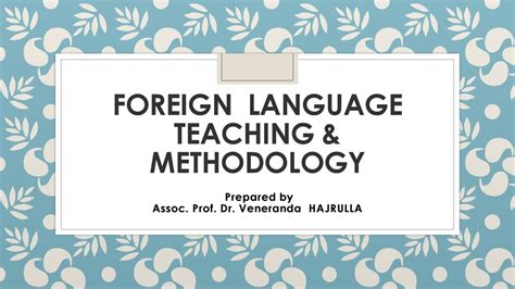foreign language teaching methodology