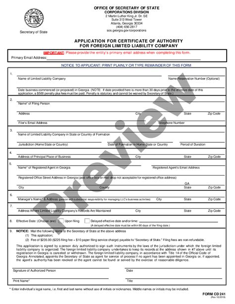 foreign llc georgia registration