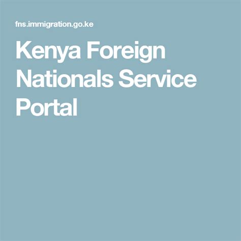 foreign national service portal kenya
