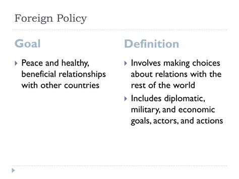 foreign policy goal definition