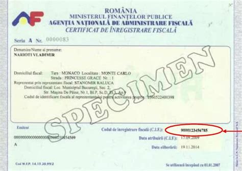 foreign tax id number romania