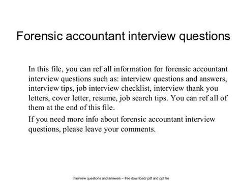 forensic accounting interview questions