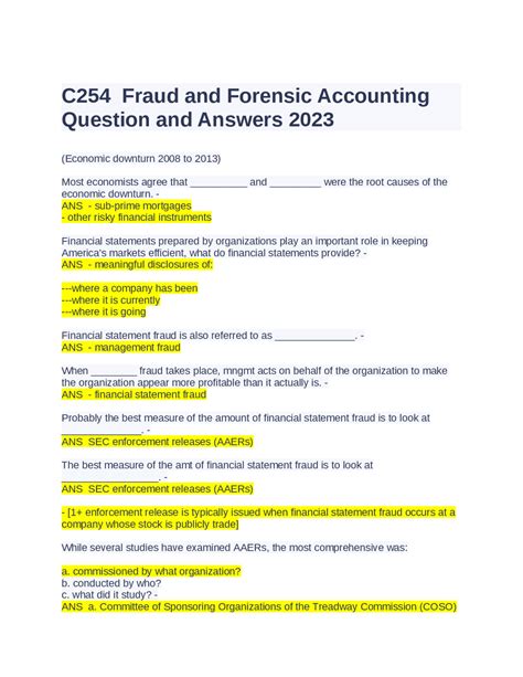forensic audit questions and answers pdf