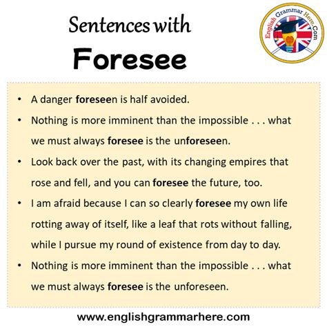 foreseen meaning in tamil with example sentence