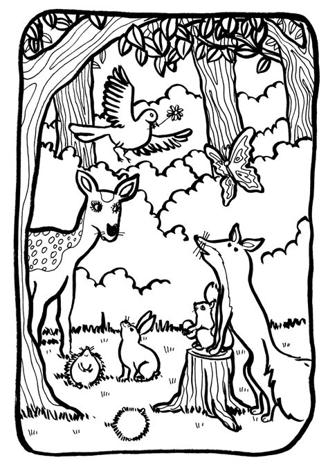Forest Animals Coloring Pages Pdf