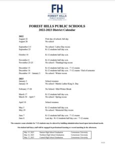 Forest Hills Public Schools Calendar