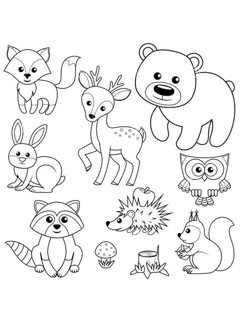 forest animals coloring pages for kids