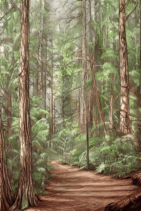 Forest Drawing Colored Pencil