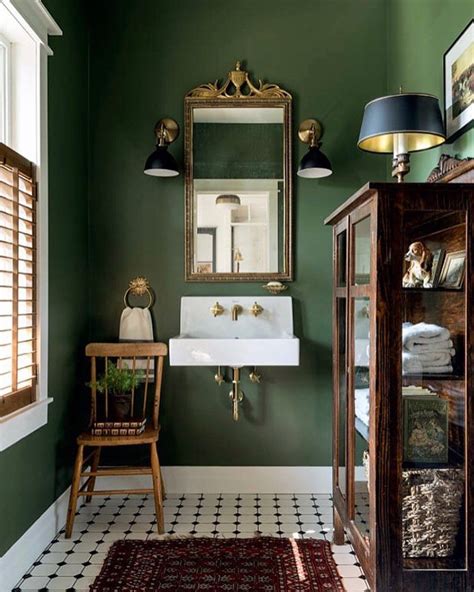 forest green bathroom paint