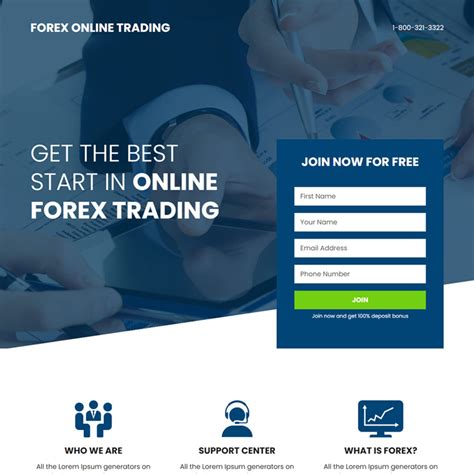 Landing page for forex on Behance