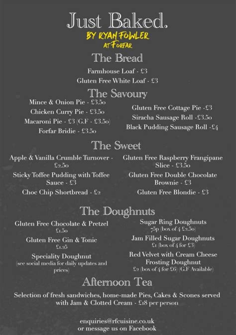 Forfar Golf Range Menu