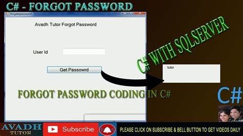 forgot password code in c# windows application