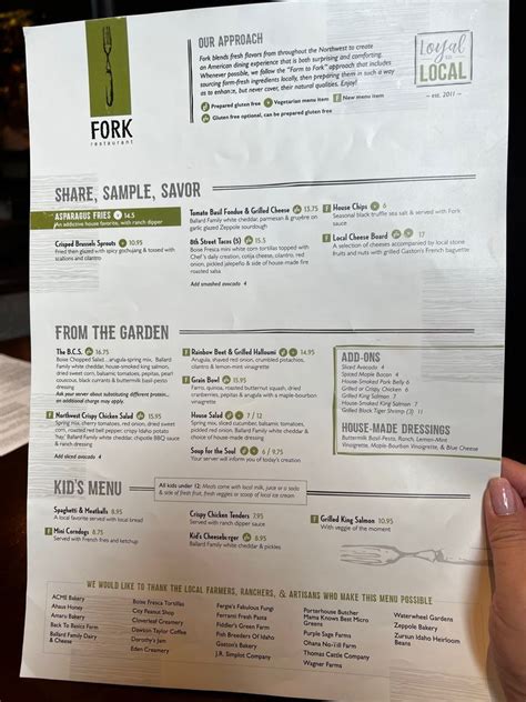 Fork Menu Boise