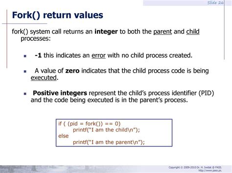 Fork Parent Process Return Value