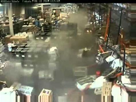 Forklift Driver Knocks Over Racks