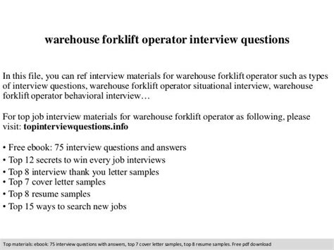 Forklift Interview Questions Pdf