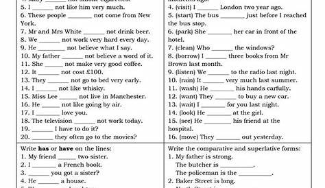 grammar exercise: English ESL worksheets pdf & doc