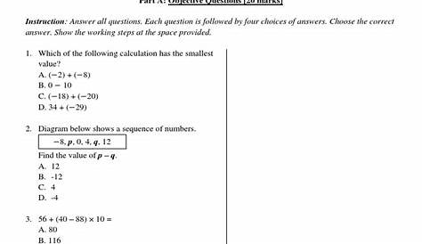 Form 2 Mathematics Exercise : Mathematics Form 2 Questions And Answers