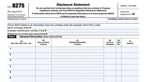 IRS Form 8275 Download Fillable PDF or Fill Online Disclosure Statement