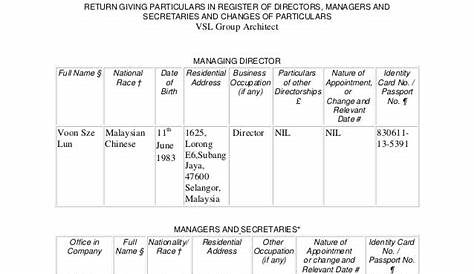 Ssm Form 49 Section 58 - Form 49 Notification Of Change In The Register