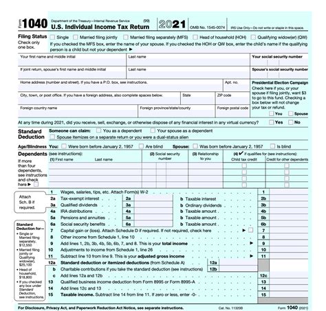 form 1040 for 2021 instructions